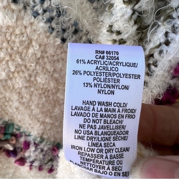 Anthropologie Striped Fringe Cardigan Poncho One Size - Picture 10 of 13